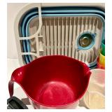 Kitchen Set with Red Mixing Bowl & Colorful Measuring Cups & Accessories