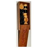 Vintage Wooden Box Set with Lidded Boxes, Glass Bottles & Ceramic Canister