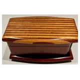 Vintage Wooden Box Set with Lidded Boxes, Glass Bottles & Ceramic Canister