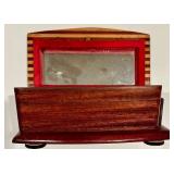 Vintage Wooden Box Set with Lidded Boxes, Glass Bottles & Ceramic Canister