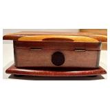 Vintage Wooden Box Set with Lidded Boxes, Glass Bottles & Ceramic Canister