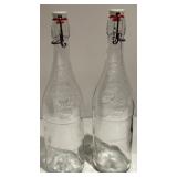 Vintage Wooden Box Set with Lidded Boxes, Glass Bottles & Ceramic Canister