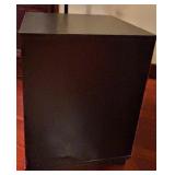 Black Wood Nightstand with Drawer