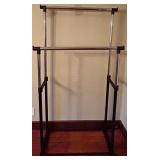 Clothing Rack - Free-Standing Double Bar, Chrome & Black Finish