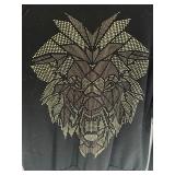 Sean John Black Rhinestone Wolf Head Graphic Sweatshirt