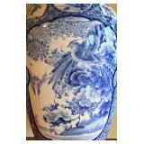 Vintage Palace Blue & White Porcelain Vase on Stand with Divider Insert