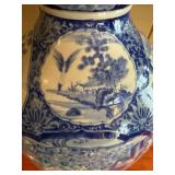 Vintage Palace Blue & White Porcelain Vase on Stand with Divider Insert