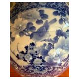 Vintage Palace Blue & White Porcelain Vase on Stand with Divider Insert