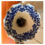 Vintage Palace Blue & White Porcelain Vase on Stand with Divider Insert