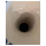 Vintage Palace Blue & White Porcelain Vase on Stand with Divider Insert