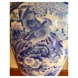 Vintage Palace Blue & White Porcelain Vase on Stand with Divider Insert