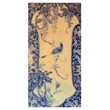 Vintage Palace Blue & White Porcelain Vase on Stand with Divider Insert