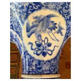 Vintage Palace Blue & White Porcelain Vase on Stand with Divider Insert