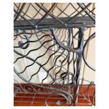 Vintage Two-Tier Wrought Iron Plant Stand & Scrollwork