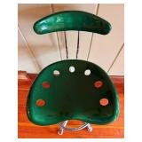 Retro Green Drafting Chair / Bar Stool with Tractor Seat