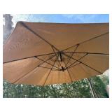Offset Cantilever Patio Umbrella - Tan Canopy & Heavy Base