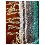 Serape Throw Rug / Blanket - 75x48 in - Mexican Stripe Textile