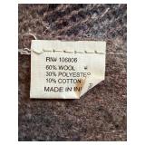 Plaid Wool Blend Area Rug 90x56 in - Made in India, 60% Wool