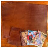 Full-Hide Leather 33.5 x 26 in & Leather Craft Tools Kit with Templates