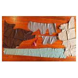 Assorted Kid Leather Scraps & Remnants - Multicolor Leather Pieces