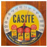 Casite Round Advertising Thermometer - 12-Inch Diameter Vintage Sign