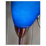 Multi-Arm Floor Lamp with Blue & Orange Cone Shades, 66 Inches Tall