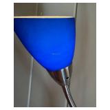 Multi-Arm Floor Lamp with Blue & Orange Cone Shades, 66 Inches Tall