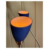 Multi-Arm Floor Lamp with Blue & Orange Cone Shades, 66 Inches Tall
