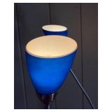 Multi-Arm Floor Lamp with Blue & Orange Cone Shades, 66 Inches Tall