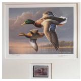 James Hautman Framed Print 16 x 15 in Mallards with Migratory Bird Stamp