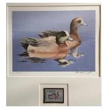 William C. Morris Duck Print 17 x 16 in & 50th Anniversary Migratory Bird Stamp