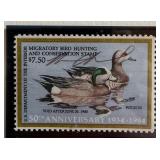 William C. Morris Duck Print 17 x 16 in & 50th Anniversary Migratory Bird Stamp