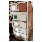 Vintage 5-Drawer Steel Storage Cabinet with Top Compartments