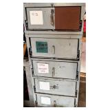 Vintage 5-Drawer Steel Storage Cabinet with Top Compartments