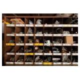 Vintage Hardware Assortment in Multi-Compartment Organizer