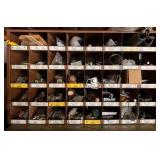 Vintage Hardware Assortment in Multi-Compartment Organizer