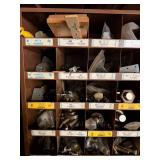 Vintage Hardware Assortment in Multi-Compartment Organizer