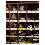 Vintage Hardware Assortment in Multi-Compartment Organizer