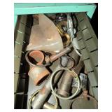 Vintage Turquoise Tool Cabinet with Labeled Drawers