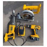 DEWALT 18V XRP Drill - Reciprocating Saw - Circular Saw - Charger