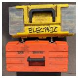Assorted Drill Bits & Electrical Hardware Tool Boxes
