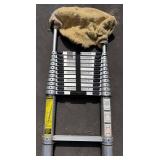 Telescoping Aluminum Ladder - Multi-Section with Safety Labels and Straps