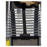 Telescoping Aluminum Ladder - Multi-Section with Safety Labels and Straps