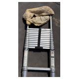 Telescoping Aluminum Ladder - Multi-Section with Safety Labels and Straps