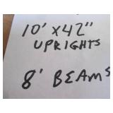 Pallet Rack  - 10' x 42' Uprights - 8 Beams