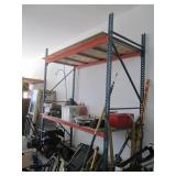 Steel King Pallet Rack - Blue Uprights, Orange Beams, Wood Decks