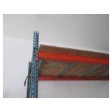 Steel King Pallet Rack - Blue Uprights, Orange Beams, Wood Decks