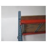 Steel King Pallet Rack - Blue Uprights, Orange Beams, Wood Decks