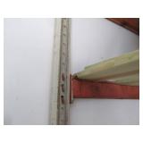 Pallet rack, 8' x 42' uprights, 8' beams.  Treated lumber plank shevles