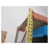 Pallet rack, 8' x 42' uprights, 8' beams.  Treated lumber plank shevles